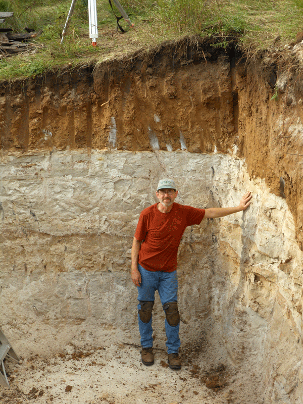 digging a modular home foundation found sandstone